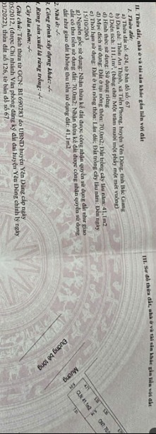 Đất nền Tiền Phong Yên Dũng 111m² giá 2 tỷ - Cơ hội đầu tư hấp dẫn!