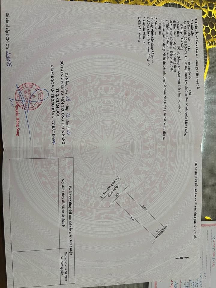 Đất nền Phước Lý 12 Đà Nẵng 105m² giá 4.85 tỷ - Vị trí đắc địa, không ngập lụt!