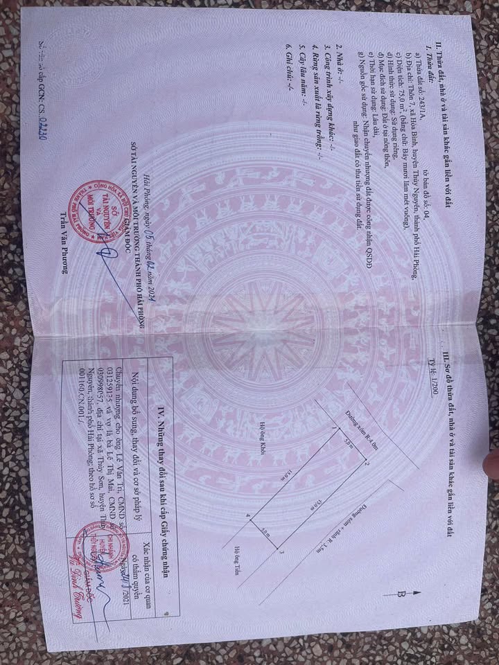 Đất nền Hòa Bình Thủy Nguyên 75m² giá 2 tỷ - Lô góc hiếm có!