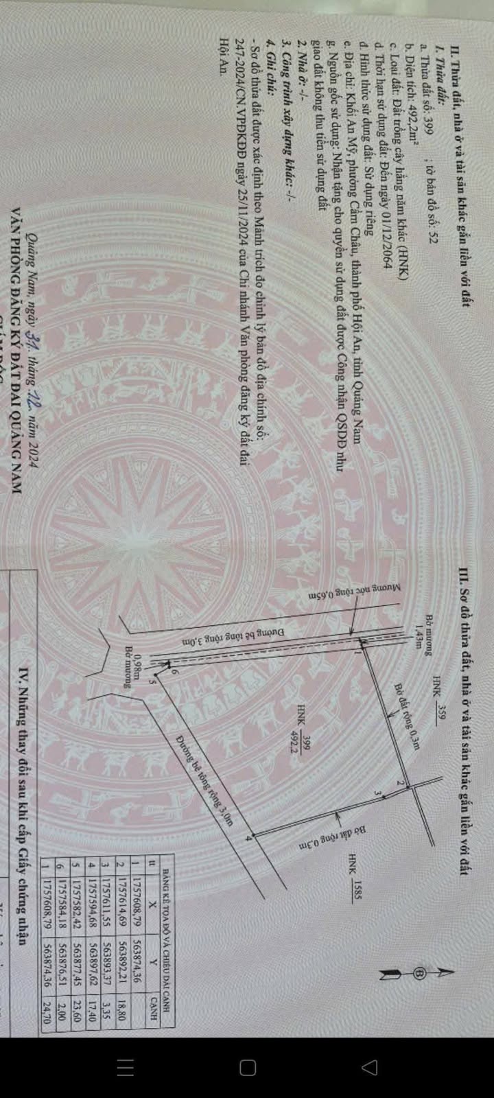 Đất nông nghiệp Cẩm Châu 500m² giá 2.9 tỷ - View lúa 2 mặt tiền!