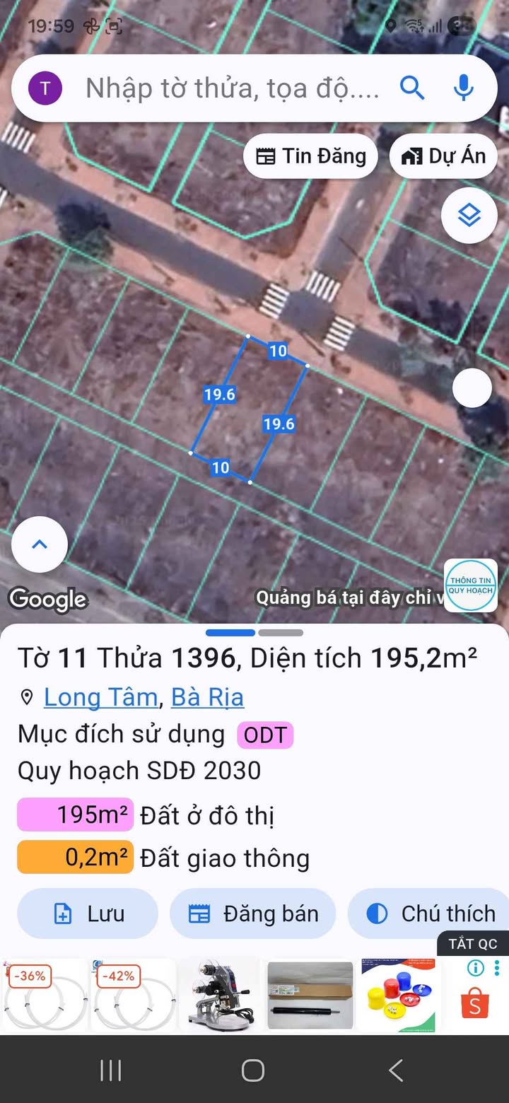 Đất biệt thự đường Xuân Diệu, Long Tâm, Bà Rịa - 195m² giá 3.55 tỷ - Sổ hồng chính chủ