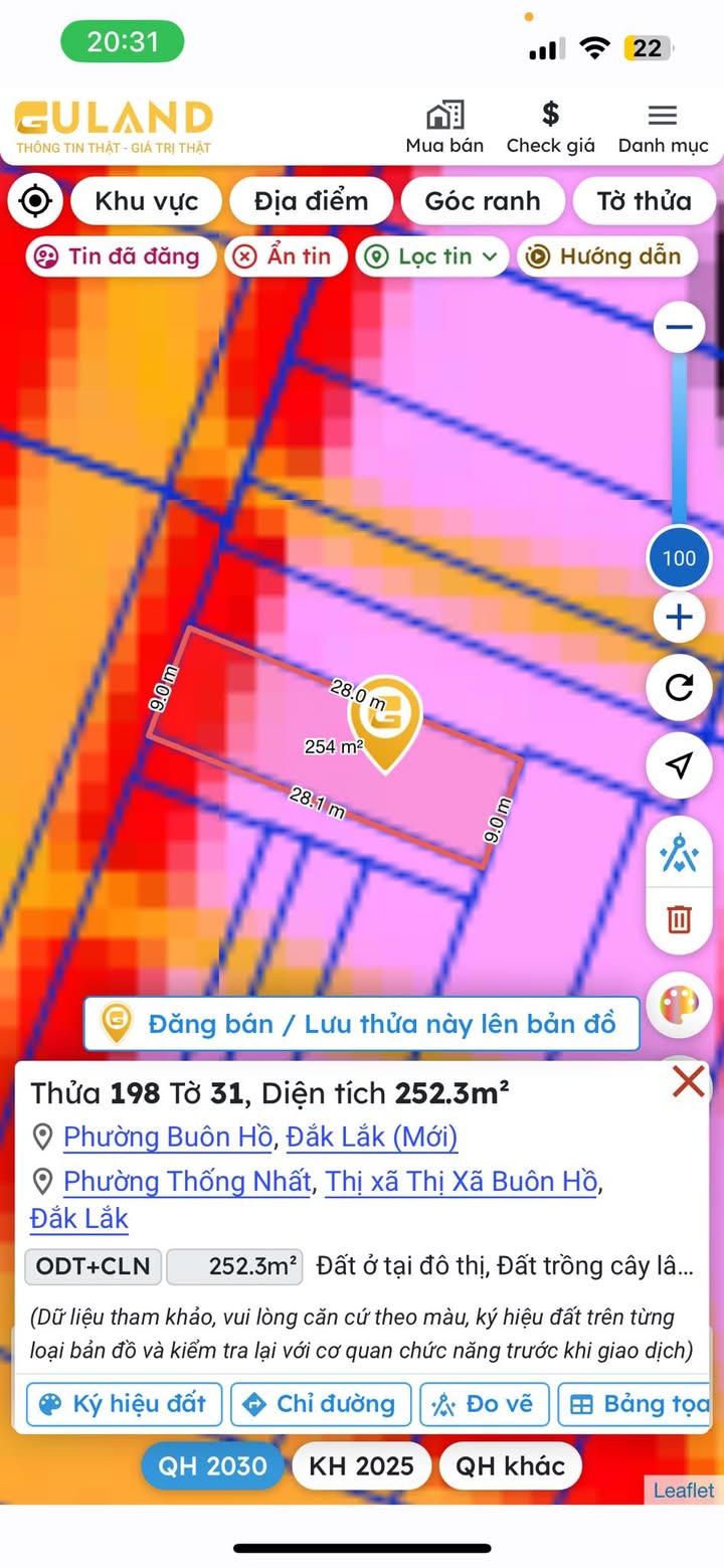 Đất thổ cư Buôn Hồ 252m² giá 1 tỷ - Vị trí đắc địa, tiện ích đầy đủ!