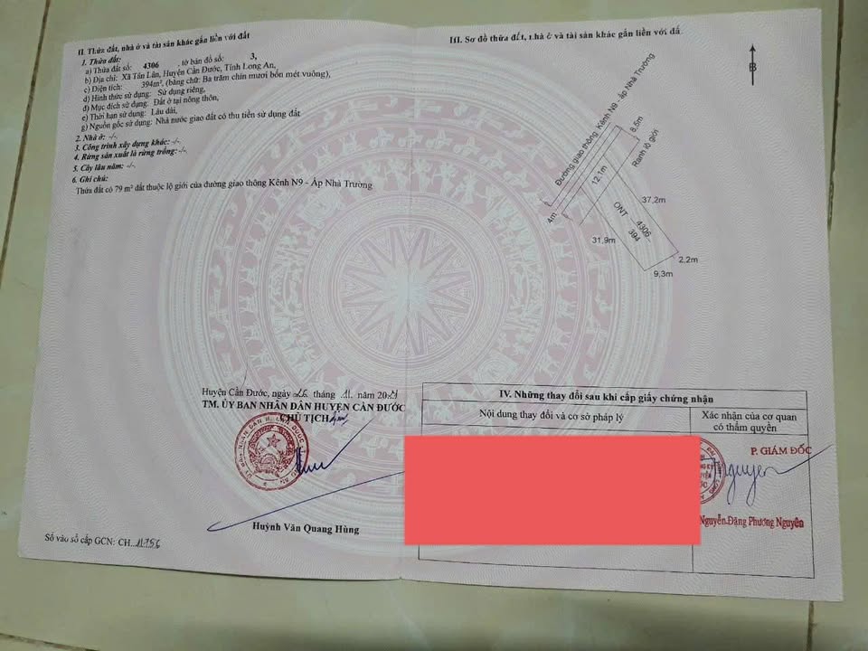 Đất thổ cư mặt tiền kênh N9, xã Tân Lân, 394m² giá 1.5 tỷ - Đầu tư sinh lời ngay!