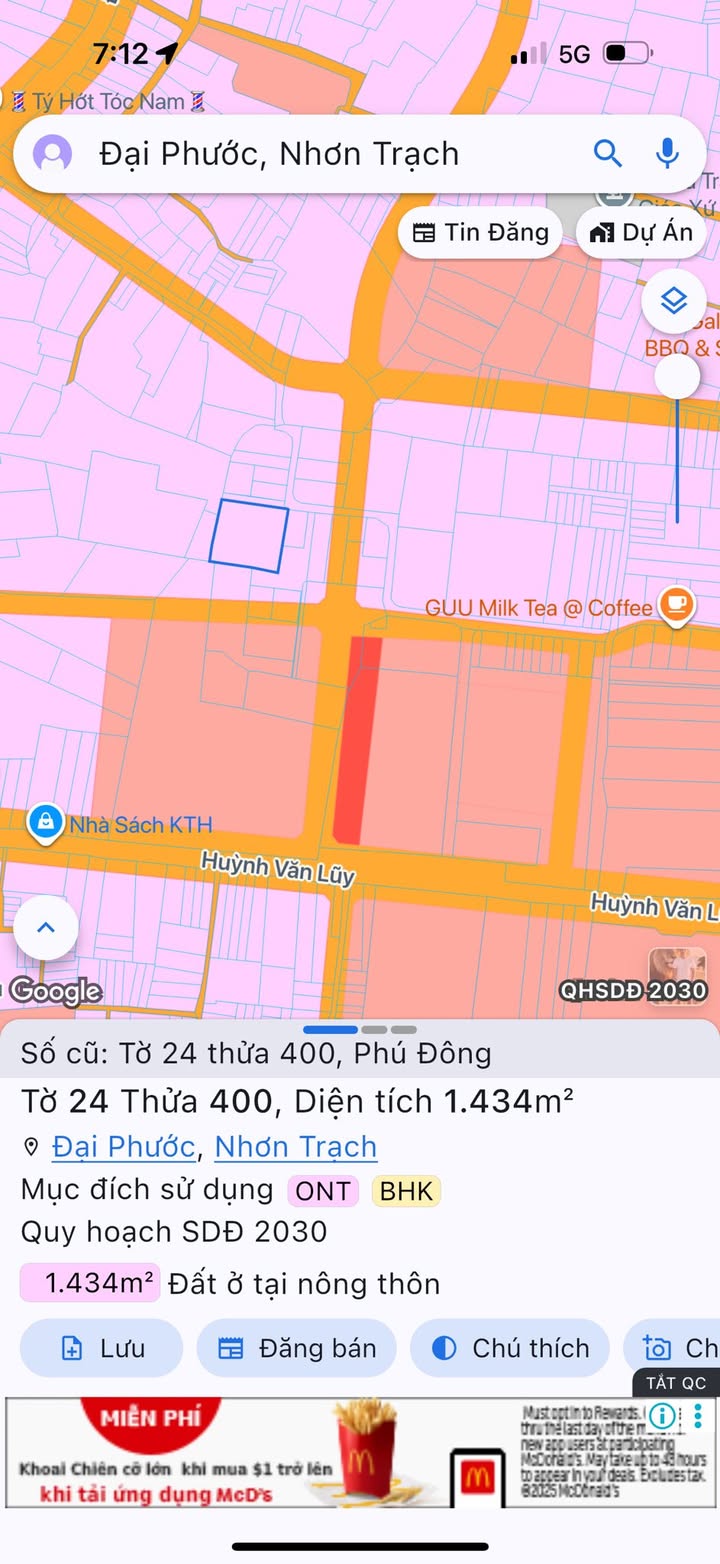 Đất thổ cư Phú Đông Nhơn Trạch 1434m² - Giá đầu tư hấp dẫn!