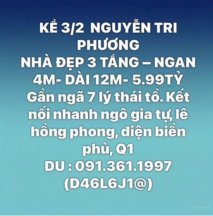 Nhà đẹp 3 tầng Nguyễn Tri Phương quận 10 48m² giá 5.99 tỷ - Sẵn sàng vào ở ngay!