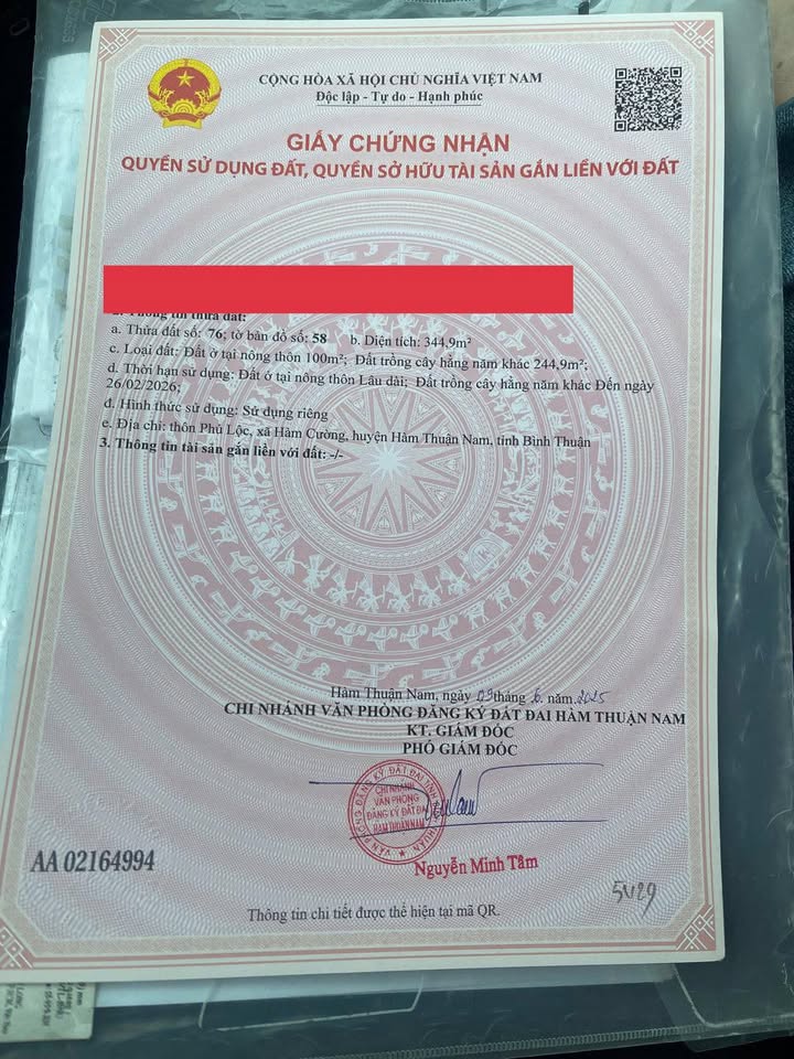 Đất nền Hàm Cường 345m² giá thỏa thuận - Đầu tư sinh lời ngay!