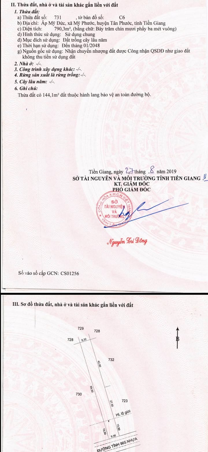 Đất nền 790m² tại ấp Mỹ Đức, huyện Tân Phước - Sổ hồng chính chủ chỉ 1.5 tỷ!