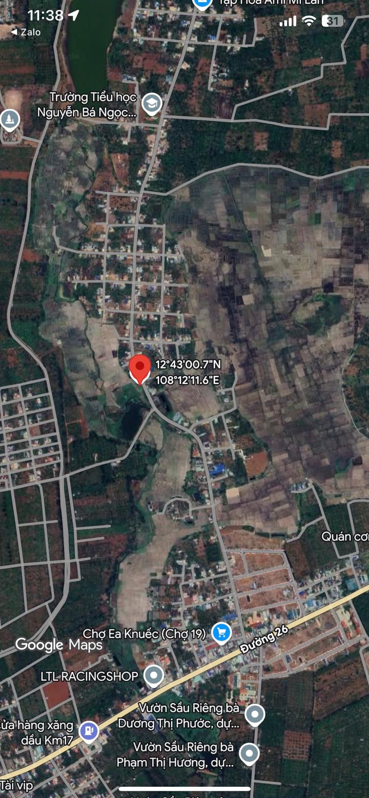 Đất thổ cư 200m² mặt tiền Quốc lộ 26 - Giá chỉ 3.158 tỷ, cơ hội đầu tư hiếm có!