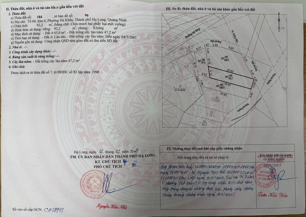 Đất nền Phường Việt Hưng, Hạ Long 92.2m² giá 1.85 tỷ - Nơi an cư lý tưởng!