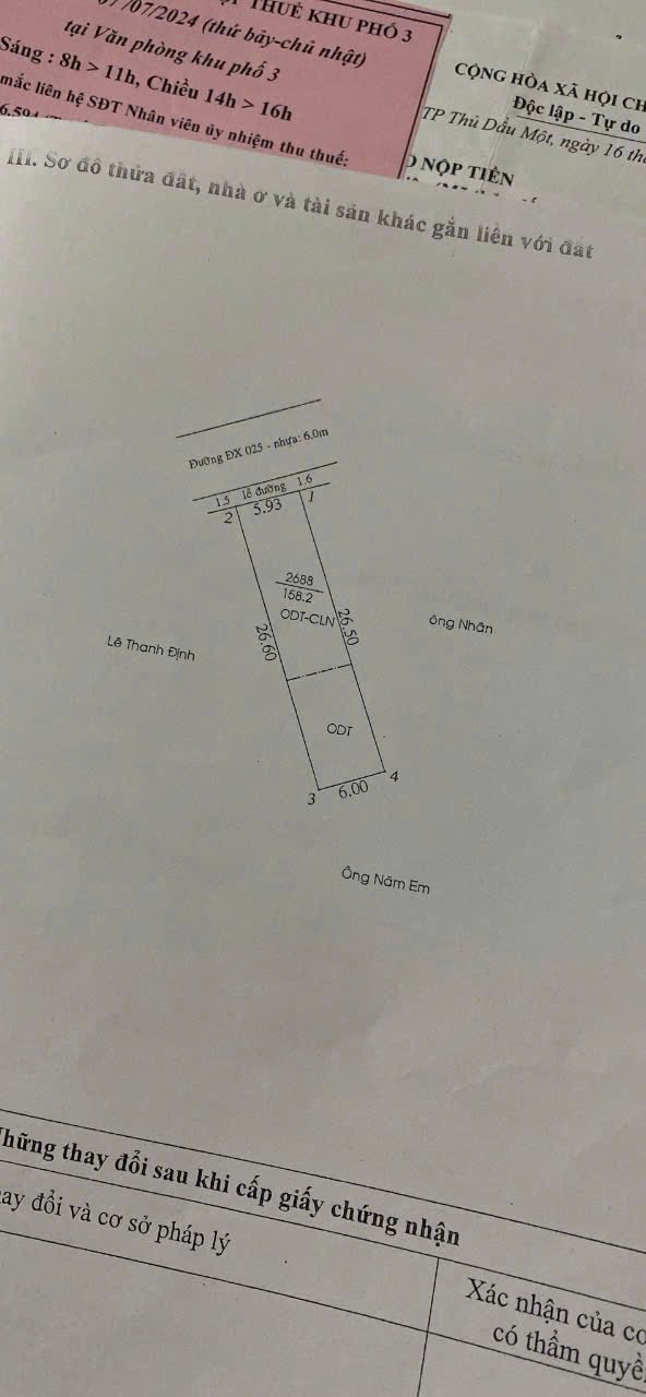 Nhà mặt tiền DX 025, Phú Mỹ 312m² giá 7 tỷ - Đầu tư sinh lời ngay!