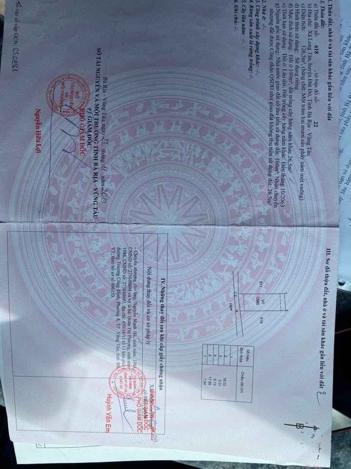 Đất nền xã Long Tân, huyện Đất Đỏ, 105m² giá 1.5 tỷ - Đầu tư sinh lời ngay!