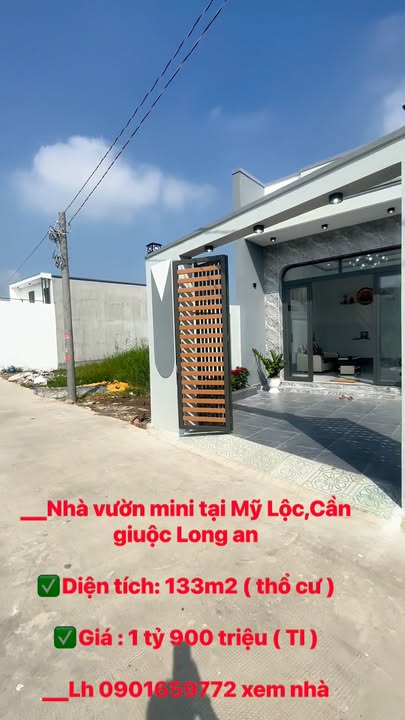 Nhà vườn mini tại Mỹ Lộc, Cần Giuộc 133m² giá 1.9 tỷ - Không thể bỏ lỡ!