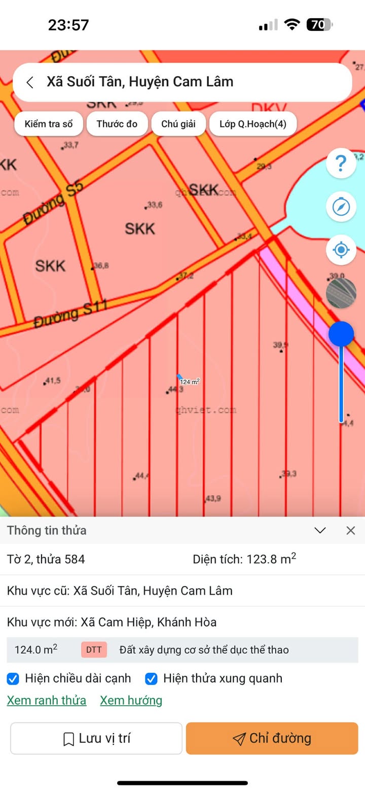 Đất thổ cư xã Suối Tân, Cam Lâm 123m² giá 1.2 tỷ - Cần bán gấp!