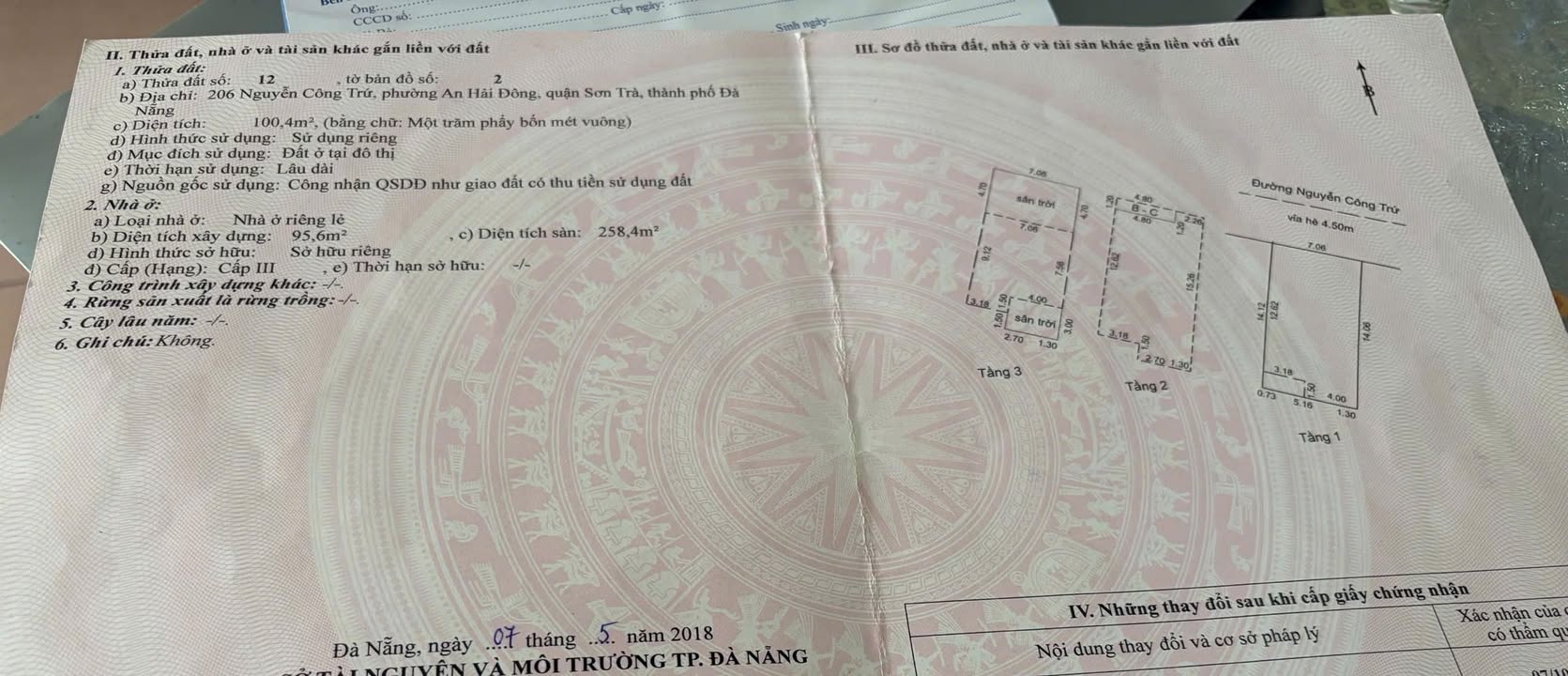 Bán Mặt tiền FrontHouse Nguyễn Công Trứ, Sơn Trà 100m² giá 18.5 tỷ - Cơ hội đầu tư tuyệt vời!