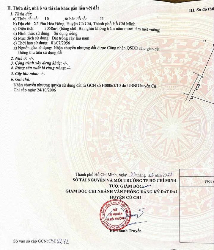 Đất trồng cây lâu năm Củ Chi 3058m² - Đầu tư sinh lời hấp dẫn!