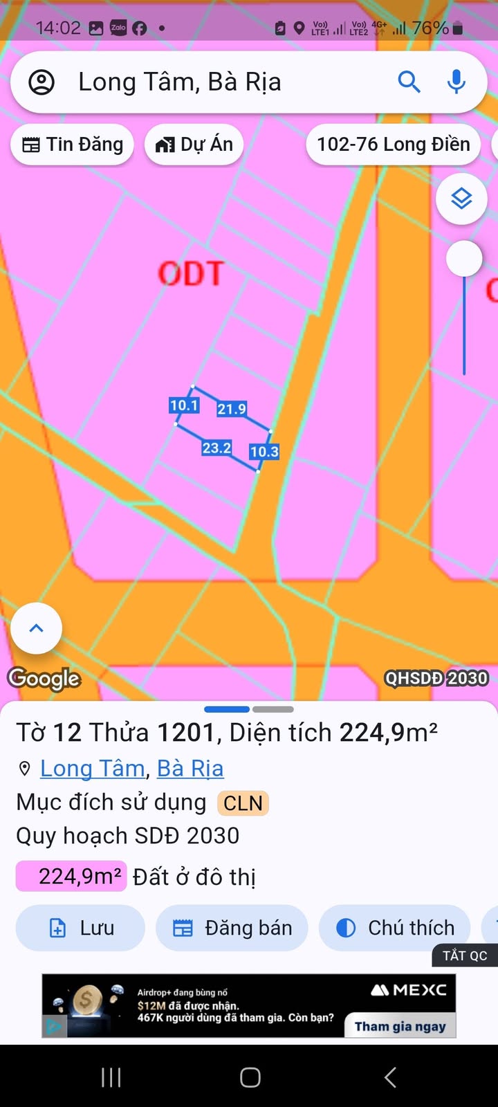 Biệt thự Long Tâm Bà Rịa 220m² giá 3.2 tỷ - Khu dân cư đông đúc gần đường Trần Phú!