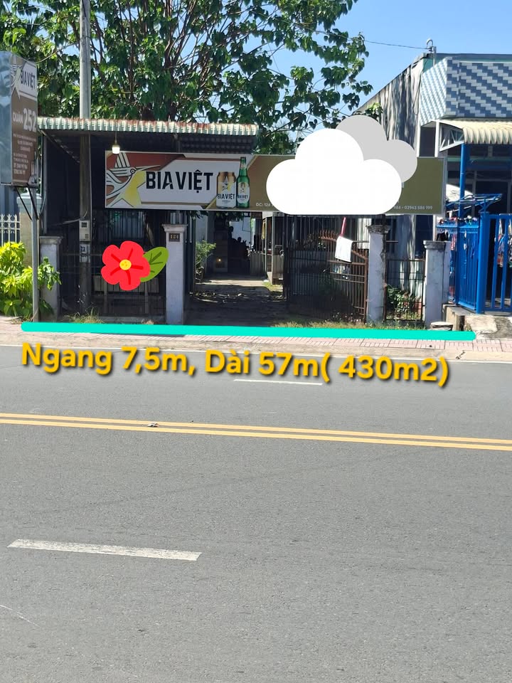 Đất nền thổ cư Xã Phú Tân, An Giang 427m² giá chỉ 1.477 tỷ - Đầu tư sinh lời!