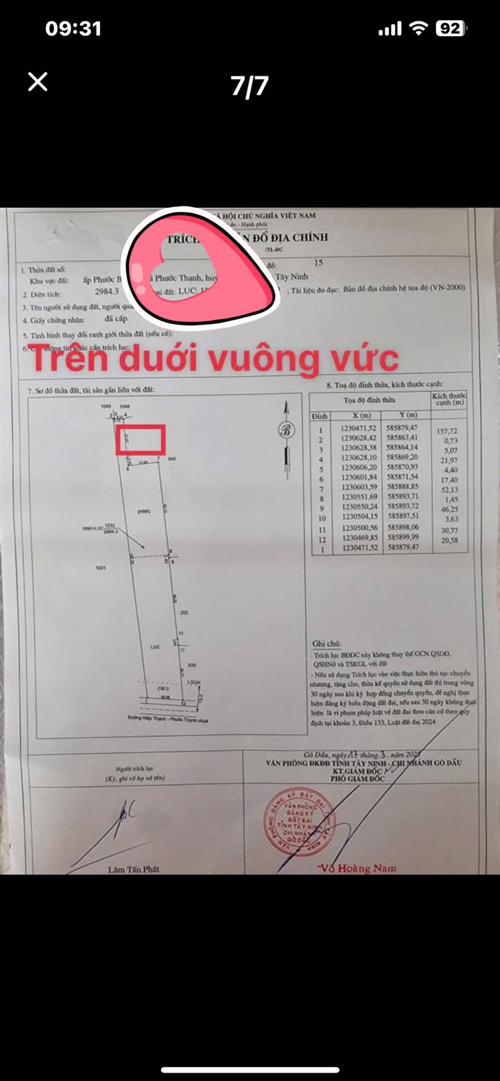 Đất nền Gò Dầu 3200m² giá 4.9 tỷ - Đầu tư sinh lời gần khu công nghiệp!