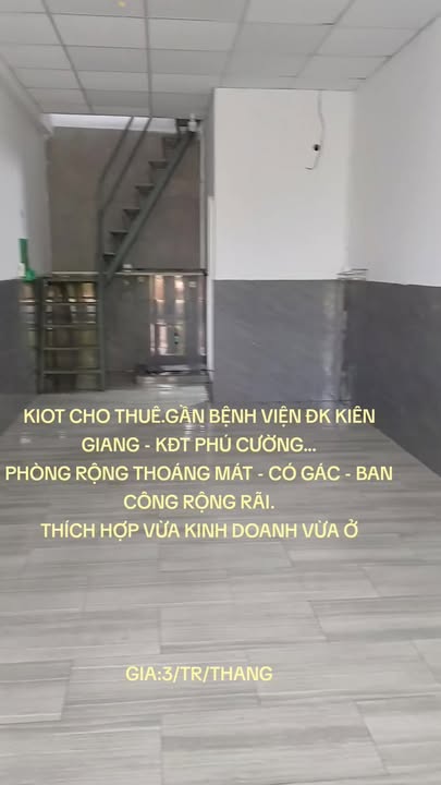 Kiot cho thuê 698A Lâm Quang Ky, Rạch Giá, Kiên Giang giá 3 triệu - Địa điểm kinh doanh lý tưởng!