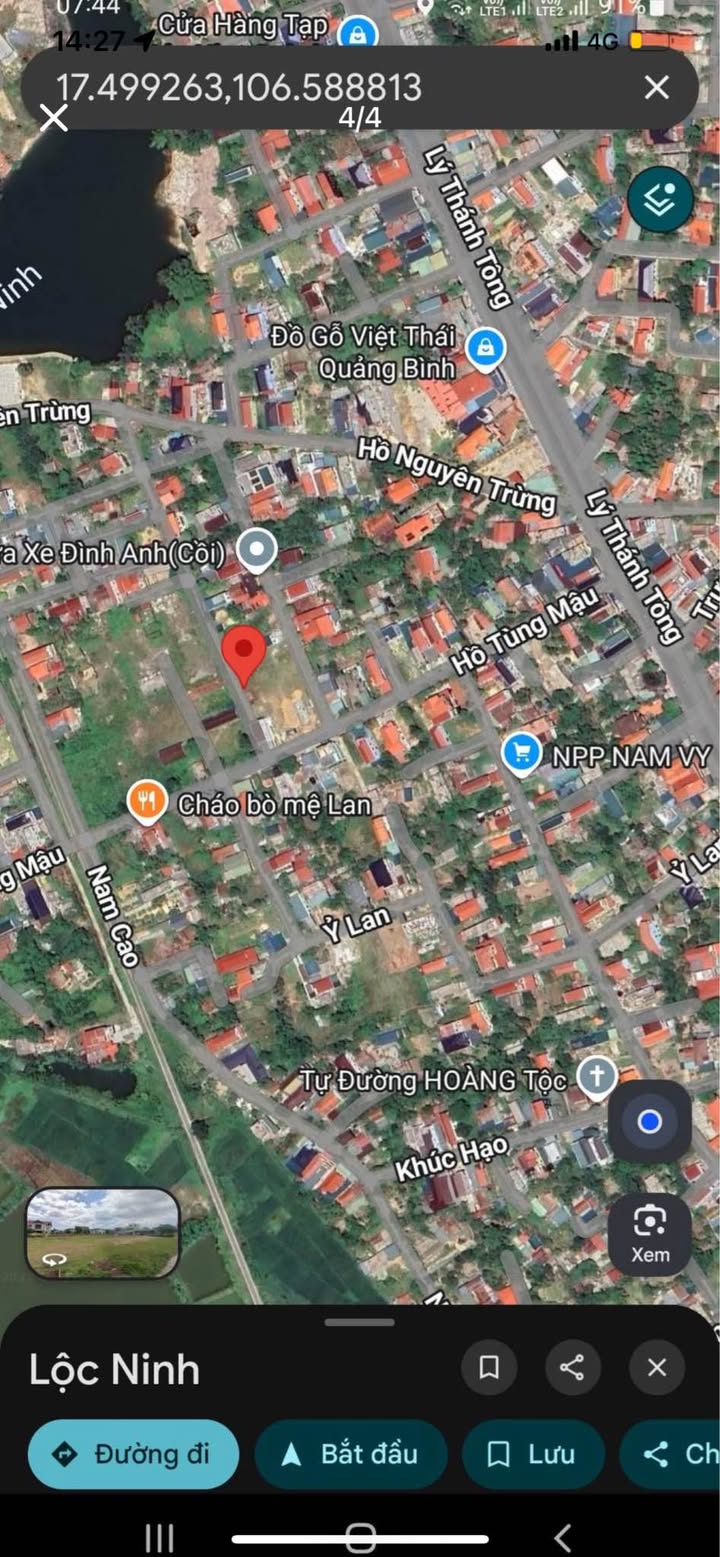 Đất nền Hồ Tùng Mậu, Đồng Hới 115,5m² giá 1,3 tỷ - Ô tô vào tận nơi!