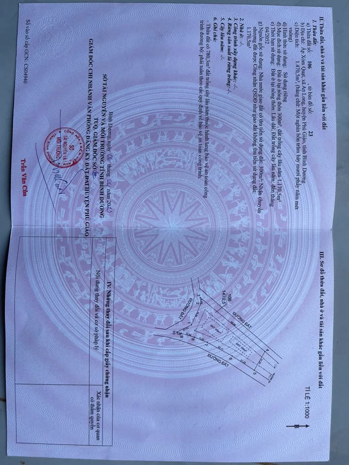 Đất thổ cư 600m², 8993m², 3 mặt tiền đường - Cơ hội đầu tư tại Phú Giáo!