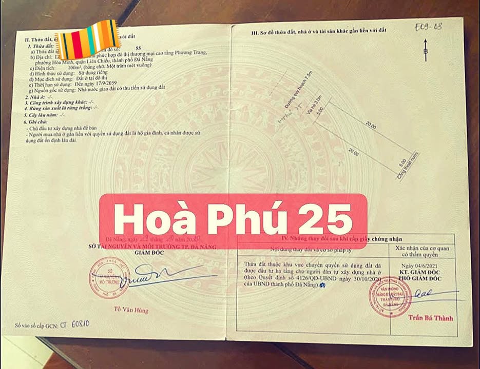 Đất nền đường Hòa Phú 25, Liên Chiểu, Đà Nẵng - 100m² giá chỉ 7.1 tỷ!