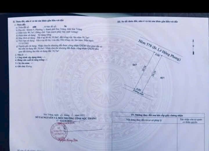 Đất nền Lê Hồng Phong, Sóc Trăng 80m² giá 850 triệu - Đầu tư sinh lời ngay!