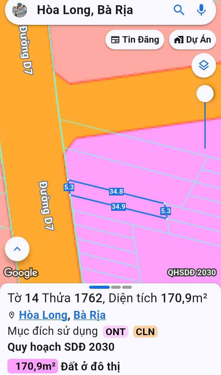 Đất mặt tiền đường D7, xã Hoà Long 100m² giá 2.7 tỷ - Đầu tư sinh lời ngay!