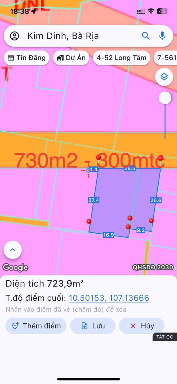 Đất nền Bà Rịa - Vũng Tàu 730m² giá 350 triệu - Tiềm năng kinh doanh vượt trội!