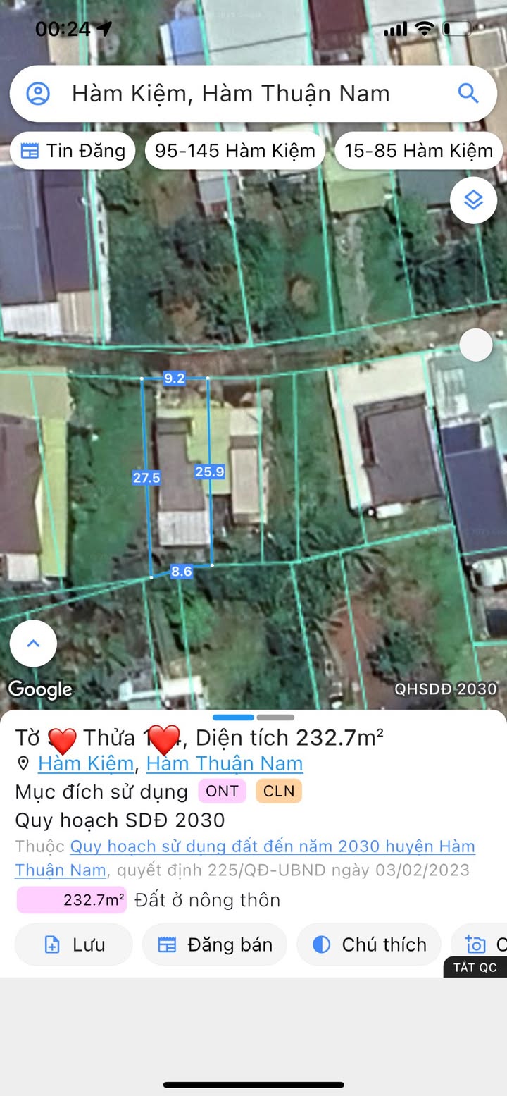 Nhà cấp 4 Hàm Kiệm 243m² giá 1.2 tỷ - Chuyển nhượng nhanh chóng!