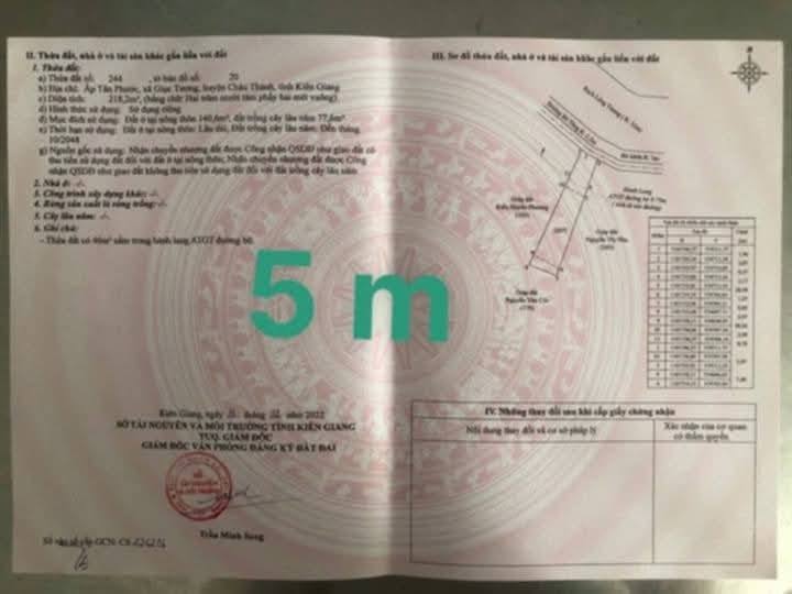 Đất nền Giục Tượng, Châu Thành, Kiên Giang 140m² giá 300 triệu - Đầu tư sinh lời ngay!