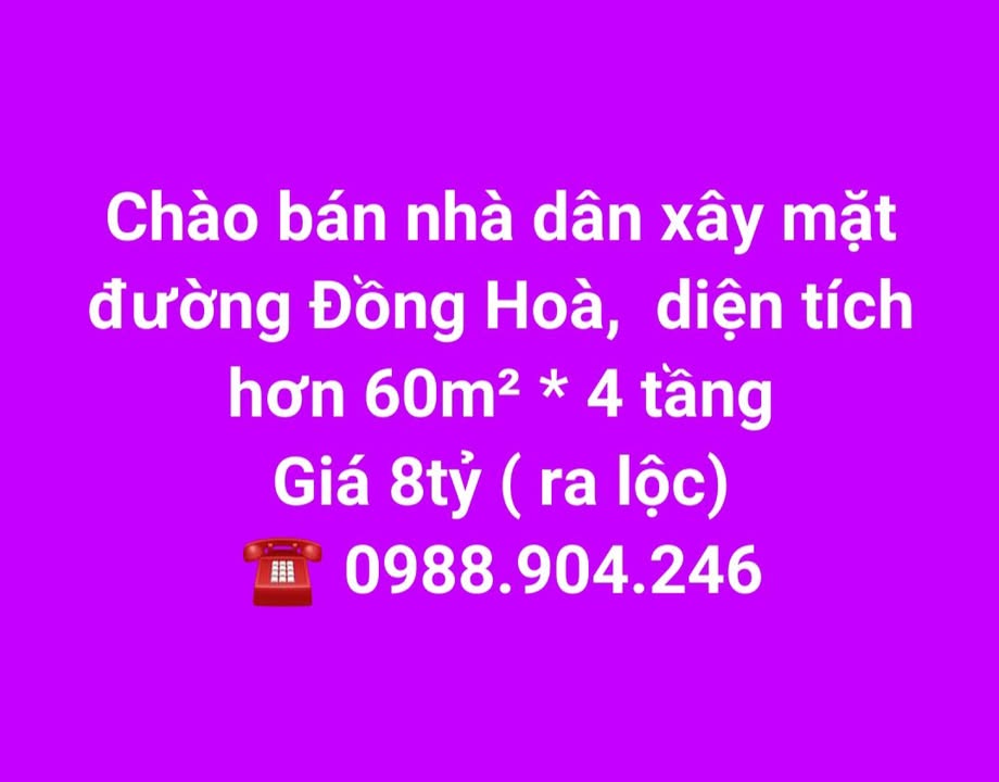 Nhà mặt đường Đồng Hoà, Kiến An 60m² giá 8 tỷ - Cơ hội đầu tư tuyệt vời!