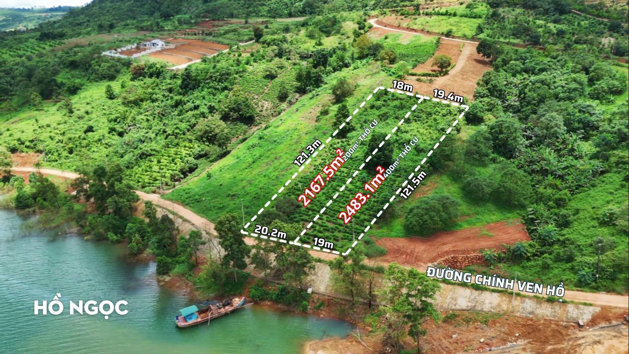 Đất thổ cư Hồ Ngọc Bảo Lộc 2167.5m² - View hồ tuyệt đẹp, đầu tư sinh lời!