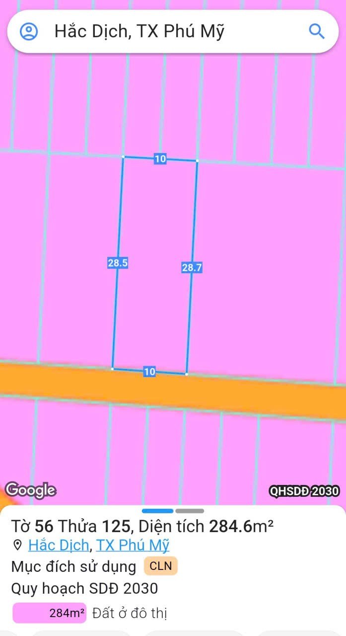 Đất nền Hắc Dịch, Phú Mỹ 280m² giá chỉ 1.2 tỷ - Cơ hội đầu tư sinh lời!