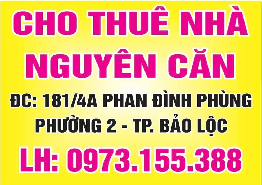 Nhà nguyên căn cho thuê tại Bảo Lộc - Thỏa thuận giá hấp dẫn!