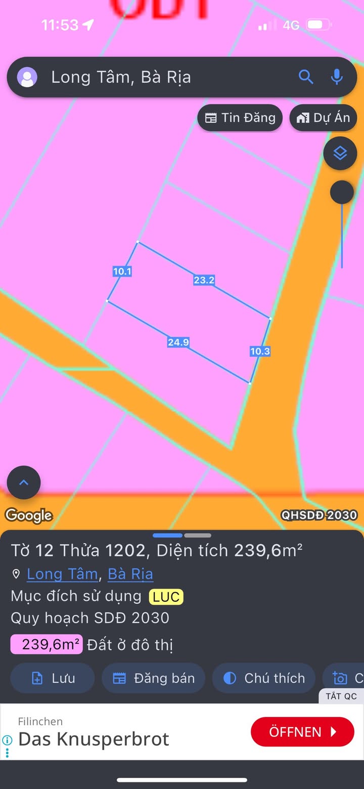 Đất nền mặt tiền Trần Phú, Long Tâm Bà Rịa 240m² giá 3 tỷ - Cơ hội đầu tư tốt!