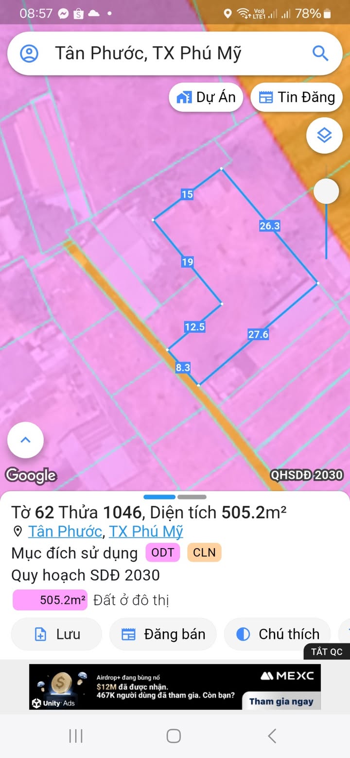 Đất nền Tân Phước 505m² giá 2 tỷ - Sổ đỏ chính chủ, đường nhựa xe hơi