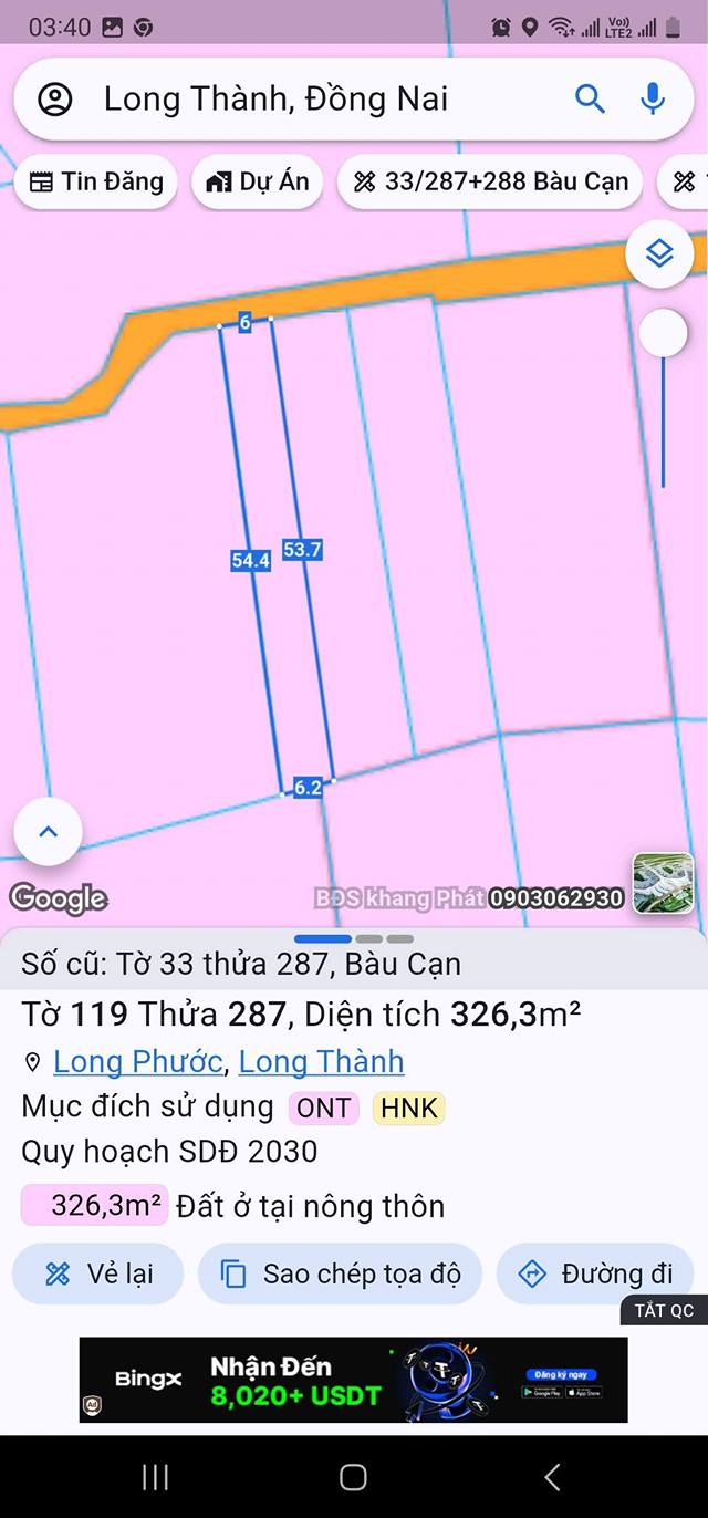 Đất nền Bàu Cạn 3240m² giá 1 tỷ - Đón đầu khu công nghiệp Long Thành!