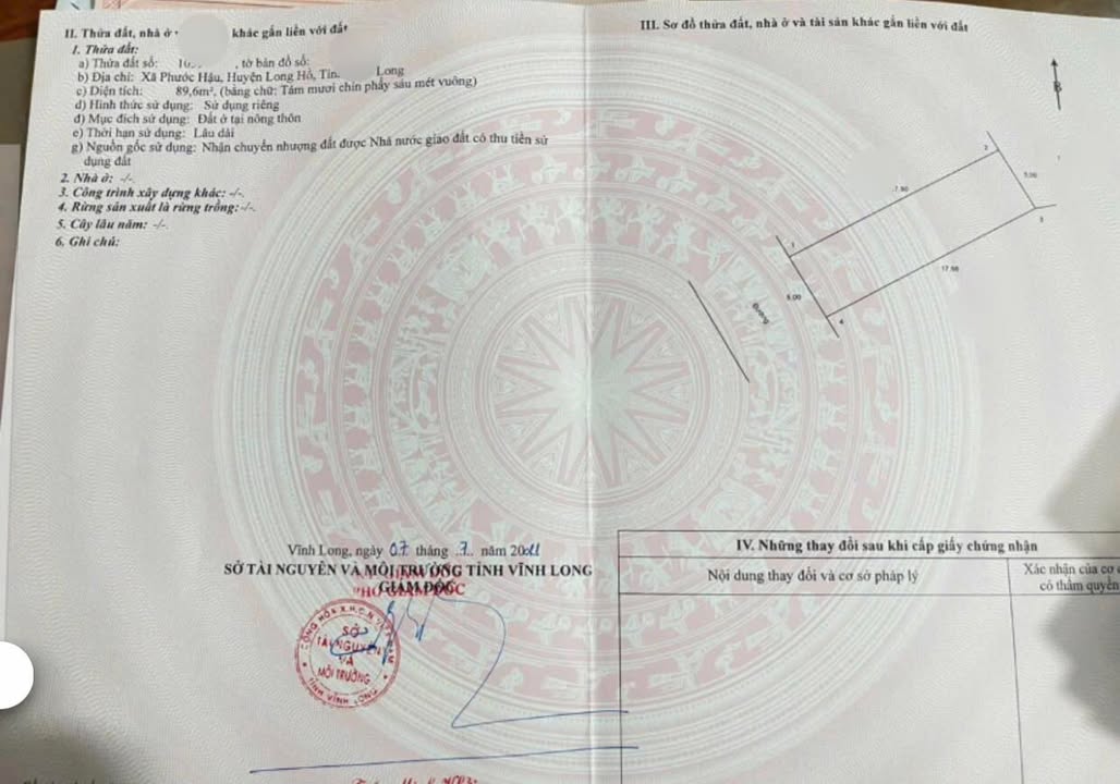 Đất nền thổ cư phường Phước Hậu, Vĩnh Long 89m² giá 1.35 tỷ - Thương lượng ngay!