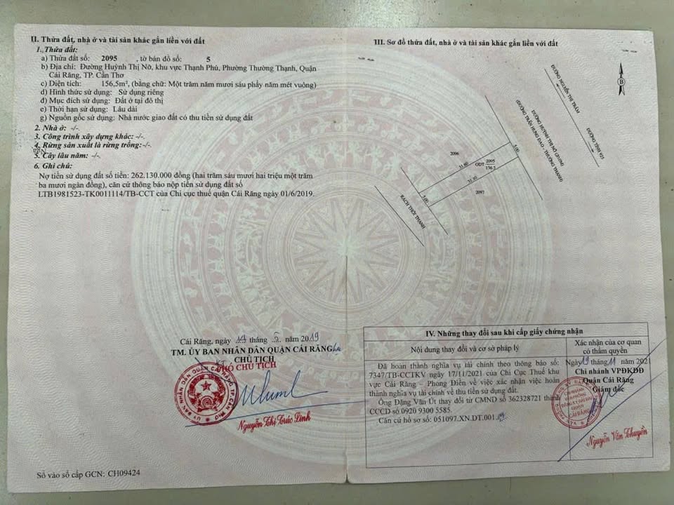 Đất nền Thường Thạnh, Cái Răng 156m² giá 2.35 tỷ - Kinh doanh tuyệt vời!