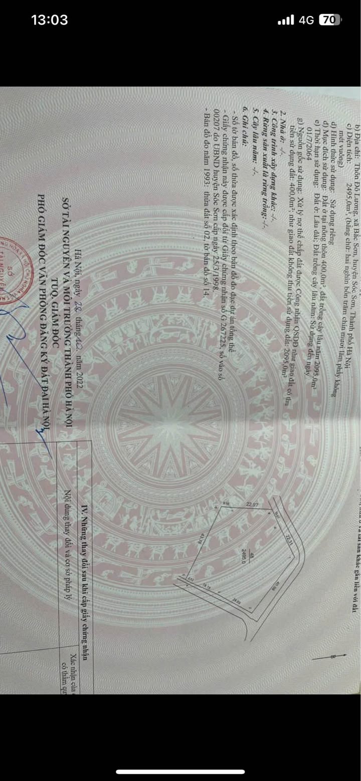 Đất nền mặt tiền 2500m² tại Bắc Sơn, Sóc Sơn - Giá thỏa thuận, sổ đỏ chính chủ!