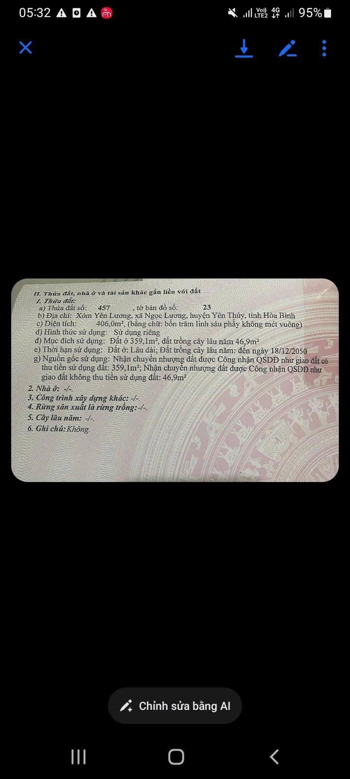 Đất nền tại xóm Yên Lương, Ngọc Lương, Hòa Bình 406m² - Giá tốt thỏa thuận!