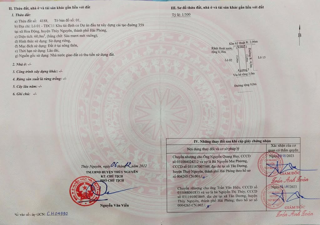 Đất nền TĐC Hoa Động Thủy Nguyên 60m² giá 4 tỷ - Hướng Đông Nam tuyệt đẹp!