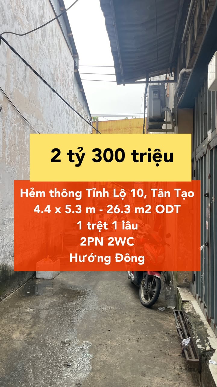 Nhà hẻm Tỉnh Lộ 10, Bình Tân 26m² giá chỉ 2.3 tỷ - Cơ hội không thể bỏ lỡ!