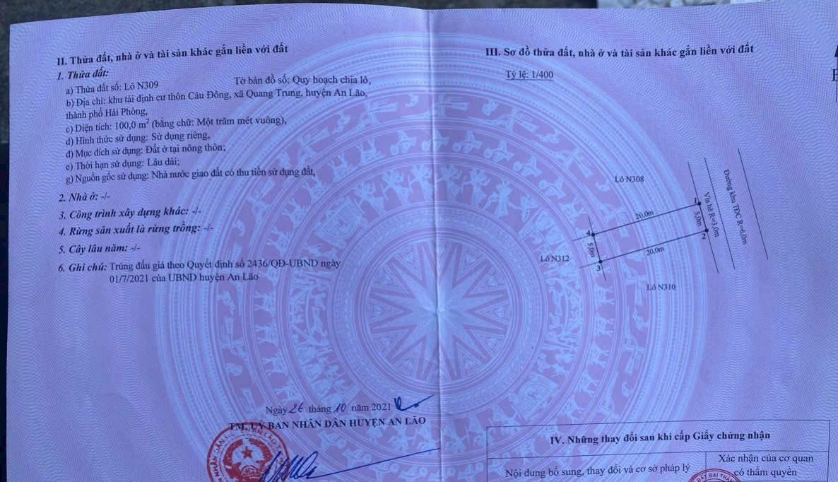 Đất nền An Quang 100m² giá 1 tỷ - Vị trí tiềm năng tại Hải Phòng!