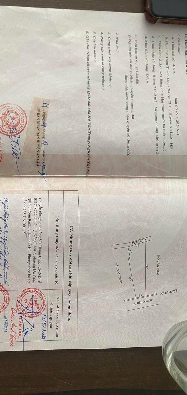 Đất nền 2 mặt tiền thôn Thạch Lựu 213m² giá 1.6 tỷ - Đầu tư thông minh!