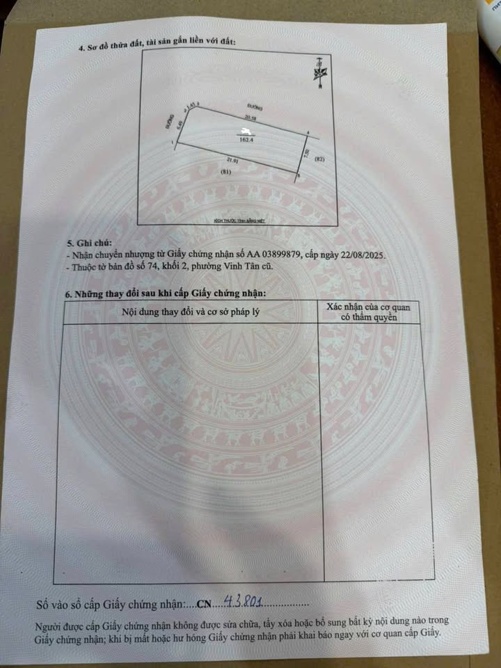 Đất nền Vinh Tân 162m² giá 5 tỷ - Đầu tư tiềm năng ngay 2 mặt đường!