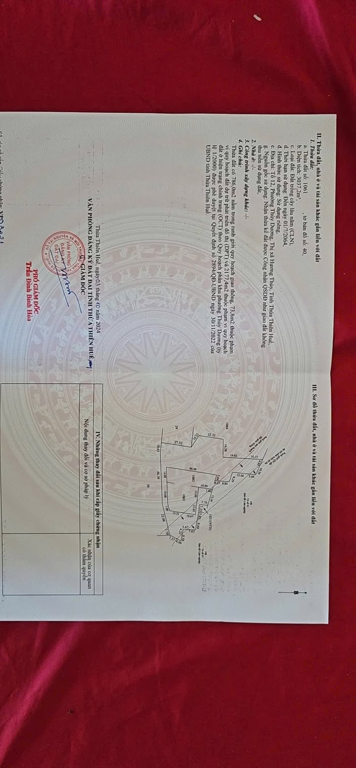 Đất thổ cư Thủy Dương 3000m² giá 900 triệu - Cần bán gấp!