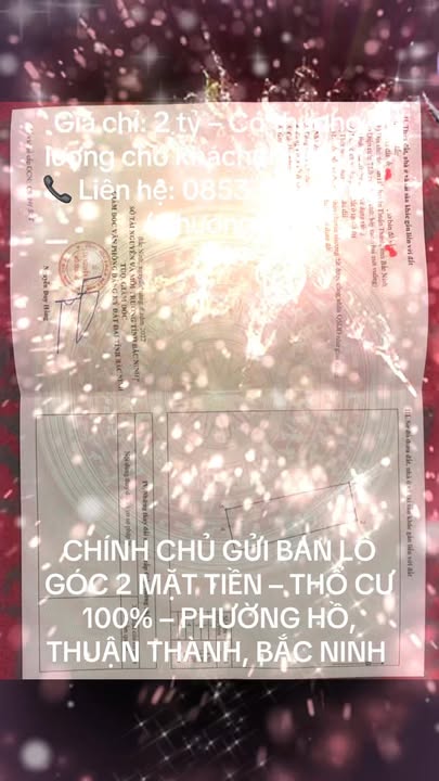 Đất thổ cư 72m² phường Hồ, Thuận Thành chỉ 2 tỷ - Cơ hội đầu tư tuyệt vời!