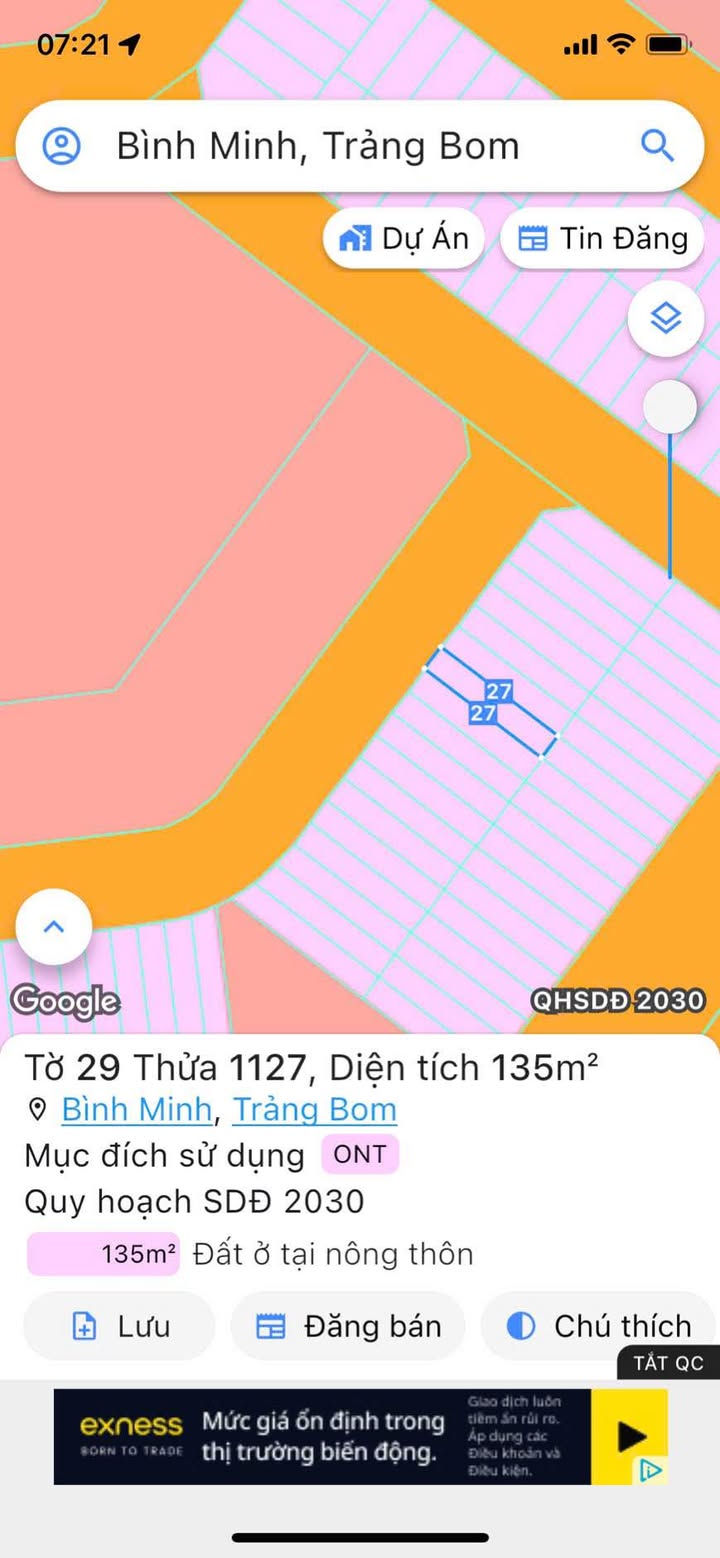 Đất nền Khu dân cư Bình Minh, Trảng Bom, Đồng Nai 135m² - Đối diện công viên, giá chỉ 2.1 tỷ!